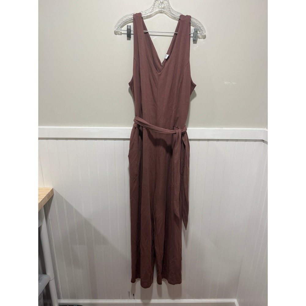 Old Navy Sleeveless Wide Leg Jumpsuit V-Neck Boho Brown Fall Women Size XL